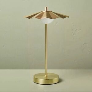 Hearth & Hand with Magnolia Portable Scallop Shade Table Lamp Brass/Copper